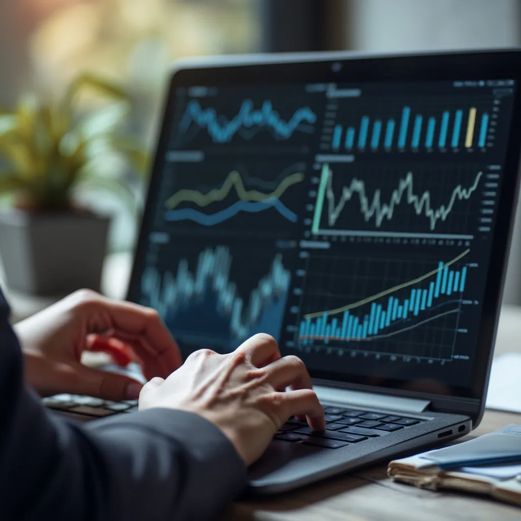 Consultor analizando datos en una computadora